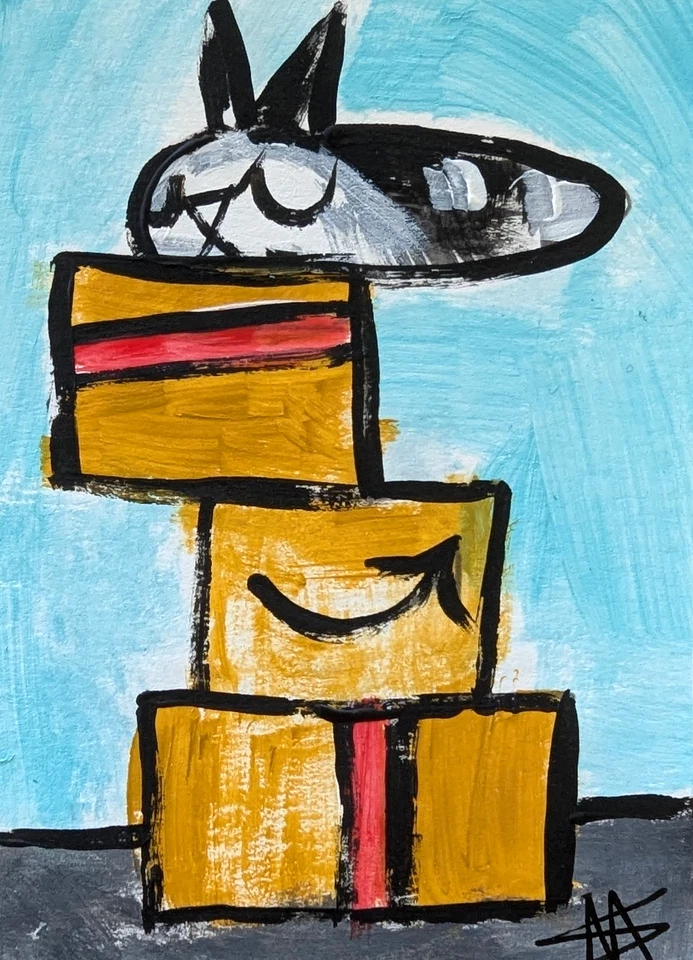 原版ACEO猫画收藏品现代小猫艺术卡萨曼莎·麦克莱恩 — 第 1/1 张图片