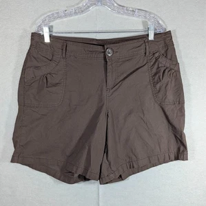 Pantaloncini Lane Bryant donna 16 marroni elasticizzati davanti piatti casual misto cotone estivi - Foto 1 di 6