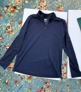 Rhône Herren L blau 1/4 Sweater Pullover Größe L weich Golf Wandern Walking - Bild 1 von 5