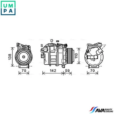 COMPRESSOR AIR CONDITIONING BWAK418 FOR BMW 5/F11/F10 7/F01/F02/F03/F04 B 2.5L - Image 1 of 4