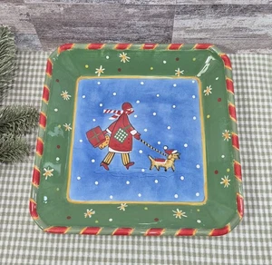 SANGO Christmastime in the City, Chuck Fischer Design, 10.5" Square Platter Tray - Picture 1 of 8