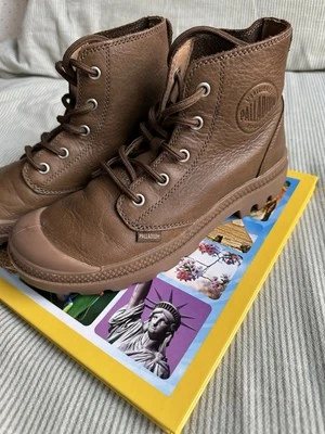 Botas de cuero de lona paladio unisex Foto 1 de 4