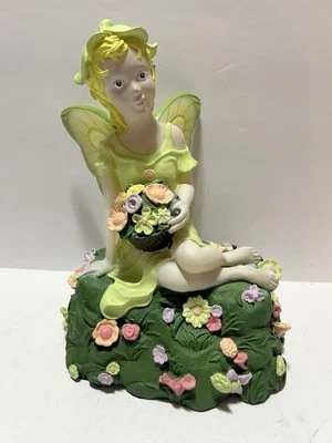 2002 Art Line Statue Garden Fairy With Flowers 11” Large PVC Lighted Gorgeous - image 1 of 4