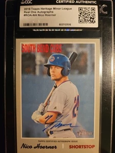 2019 Topps Heritage Minor League Edition - Real One Autographs Nico Hoerner... - Picture 1 of 2