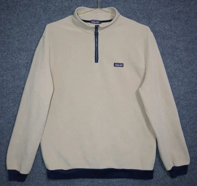Patagonia Pullover Men Large Beige Retro 1/4 Zip Mock Hiking Fishing Camping EUC - Image 1 of 4