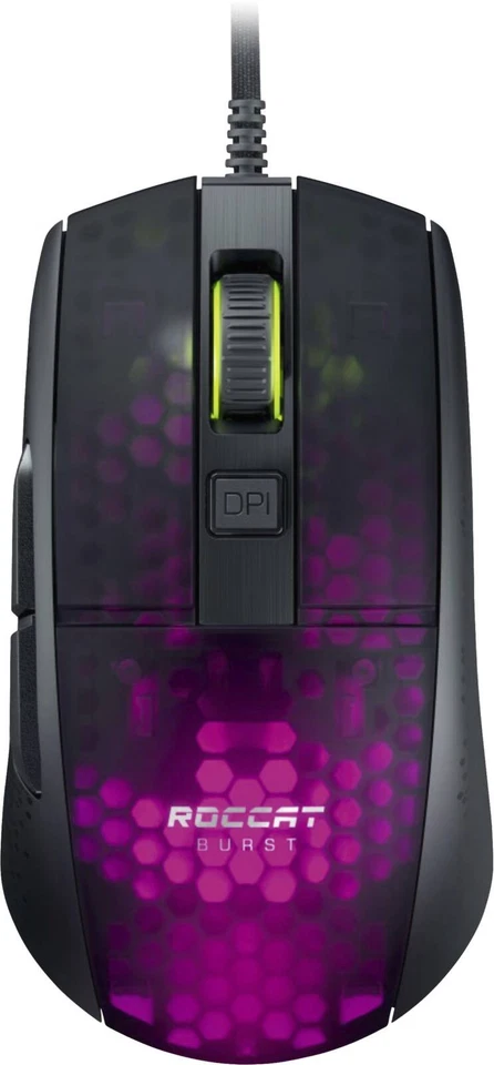Roccat Computer Mouse PC Burst Pro Schwarz Gaming Maus beleuchtet 16.00. B Ware - Bild 1 von 1