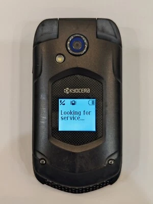 Kyocera DuraXA E4510 3G Only Black Rugged Flip Phone Good Condition - Image 1 of 4