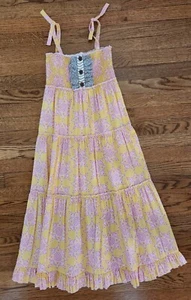 MUSTARD PIE Girls 10 Maxi Dress Yellow Pink - Picture 1 of 7
