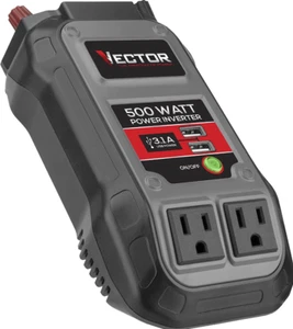 Vector 500 Watt Dual Power Inverter PI500V zwei USB Ladeanschlüsse schwarz - Bild 1 von 3
