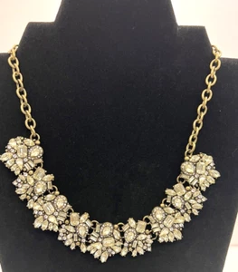 Baublebar Necklace Bib Statement Clear Crystal Formal Prom Fancy Vintage Style - Picture 1 of 7