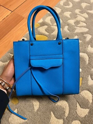 Rebecca Minkoff $198 Mab Textured Leather Mini Tote Blue - Image 1 of 4