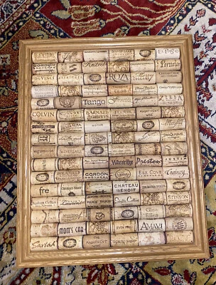 Wine Cork Board Frame Wall Art Photo Memo Organizer Corkboard Stick board - Image 1 of 2
