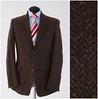 Herren Herringbone Tweed Jacke 42R UK Größe ARROW braun Wolle Sportmantel Blazer