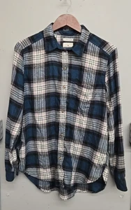 American Eagle Hemd Damen Large blau kariert Boyfriend Fit weich Knopfleiste - Bild 1 von 10