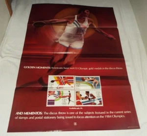 RARO 1983 EE. UU. SERVICIO POSTAL LOBBY CARTEL OLIMPICA DISCO LANZAMIENTO 36" X 24" ¡LEER! - Imagen 1 de 13