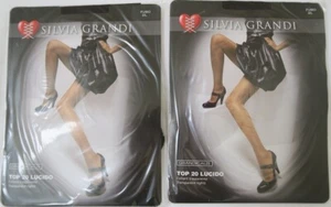 Silva Grandi Sheer Glossy Sheen Pantyhose Tights - 2 Pairs - Picture 1 of 2