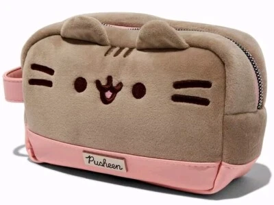 Pusheen The Cat Plush Embroidered Gray Makeup Bag Toiletry Bag Cosmetic Bag💗🆕️ - Image 1 of 4