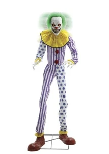 Suturas parlantes animadas LED de 8'6" el payaso casa cazada interior decoración de Halloween - Imagen 1 de 6