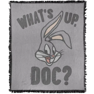 Looney Tunes Blanket 50"x60" The What's Up, Doc? Bugs Bunny Throw Official - Picture 1 of 6