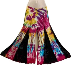 Sacred Threads Hippie Boho Festival Tie Dye Stretch Palazzo Harem Pants 223171 E - Picture 1 of 5