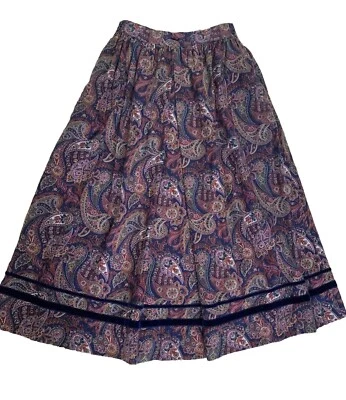 Falda De Colección Lanz Originales Para Mujer Talla 8 Paisley Cottage Core Pradera Plisados ¡BONITA! Foto 1 de 4