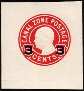 Canal Zone Scott # U15 Mint Cut Square - 3 Cents on 2 Cents Surcharged Goethels - Picture 1 of 1