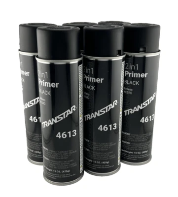 TRANSTAR 4613 -2 IN 1 PRIMER - BLACK 15oz. - 6 CANS - FREE SHIPPING - Image 1 of 2