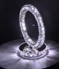 Round Crystal table Lamp - LED Circle Ring Bedside Light - Bedroom Lighting