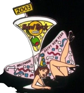 hard rock cafe pin  Hollywood Waitress in Black Dress with Martini Glass 16310 - Picture 1 of 9