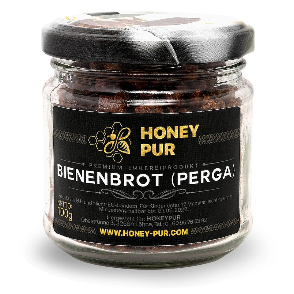 HONEY PUR Bienenbrot Perga reich an Vitamine und Aminosäure roh fermentierte Blütenpollen