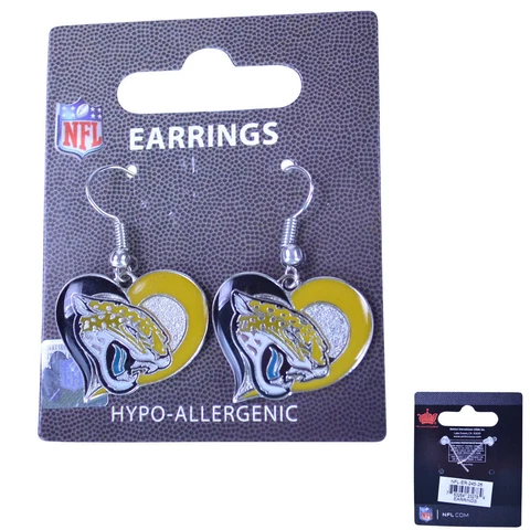 Brand New NFL Jacksonville Jaguars Swirl Heart Earring Dangle Charm Cover