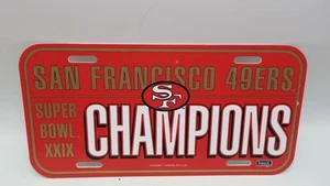 1994 Plastic Front License Plate Car Tag San Francisco 49ers Super Bowl XXIX NFL - Picture 1 of 2