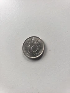 1966 NETHERLANDS 10 CENT COIN JULIANA KONINGIN DER NEDERLANDEN - Bild 1 von 2