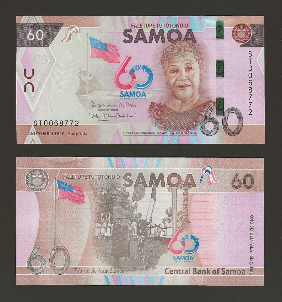 SAMOA 60 Tala 2023, P-46, 60th Anniversary Independence Commemorative, UNC. - Image 1 of 1