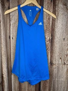 Adidas Tank Top Girl's Medium 12-14 Blue Climalite Sleeveless Active - Picture 1 of 3