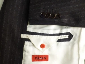 Isaia Suit 52R/42R W34 Super180 SCIAMMERIA Brown Stripes NAPOLI Italy - Picture 1 of 15