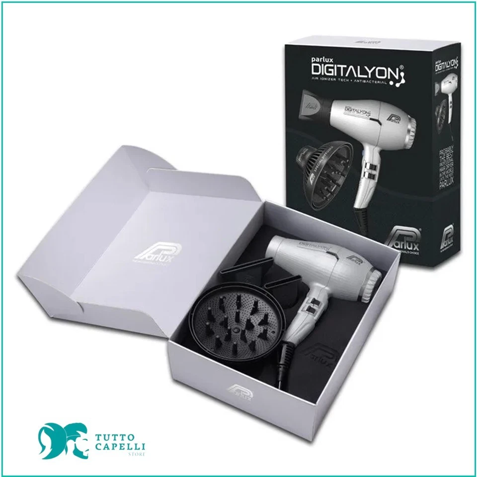 PARLUX DIGITALYON Phon asciugacapelli argento o nero + diffusore MAGIC SENSE