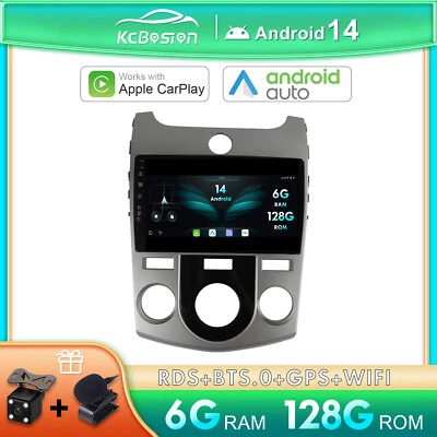 6G+128G Android 14 Autoradio Carplay GPS Navi Per Kia Forte Cerato 2008-2016 DAB - Immagine 1 di 4