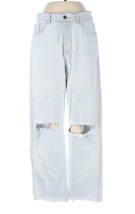 PRE-OWNED - Zara Light Wash Cropped Ankle Frayed Hem Jean - Picture 1 of 3