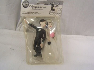 Wilton Humorous "Reluctant Groom" Cake Topper Paquete Original c 1991 Foto 1 de 4