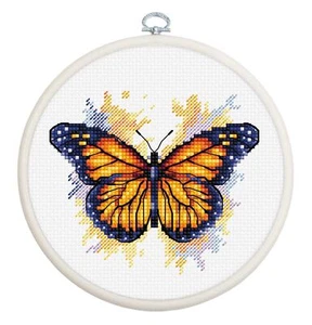 Cross Stitch Kit with Hoop Included Luca-S - The Monarch Butterfly, BC102 - Picture 1 of 1
