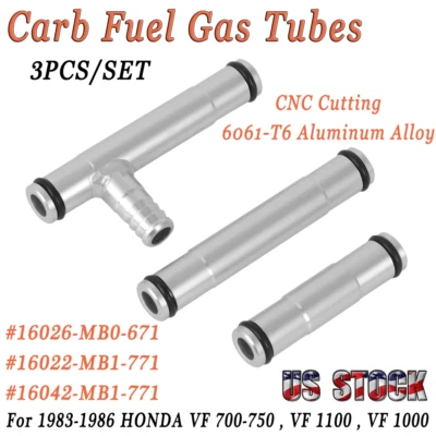 ALUMINUM CARB FUEL GAS TUBES FOR HONDA MAGNA SABRE VF 700-750 1100 1983-1986 CNC Foto 1 de 4