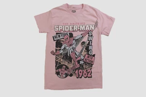 Marvel The Amazing Spider-Man Mens Pink Retro Comic Graphic Shirt New XS, S, 2XL - Picture 1 of 5