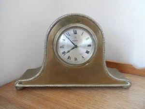 Reloj de sobremesa de Hamburgo American Clock Company antiguo 8 días plateado GWO - Imagen 1 de 10