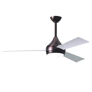 Matthews Fans Donaire 1 Light LED Ceiling Fan, Bronze/Gloss White - DA-BB-WH - Picture 1 of 1