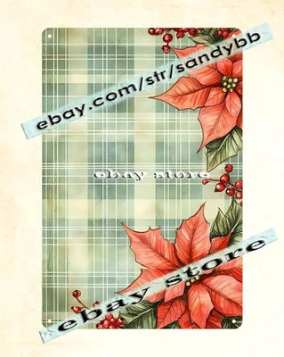 Red Plaid Berry Tin Sign Rustic Holiday Border Design - Image 1 of 4