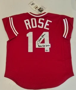Pete Rose Signed Cincinnati Mitchell Ness Authentic Jersey w/Reds HOF 16 Beckett - Picture 1 of 4