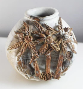 Vintage Studio Pottery Vase Pot - New Zealand Marked HH Rotorua Herbert Hoare - Picture 1 of 5