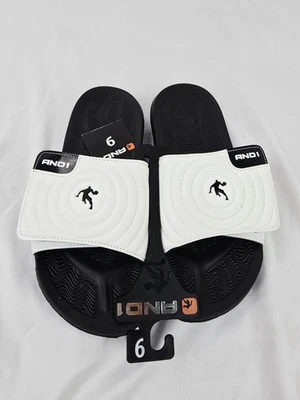 AND1 Men’s Athletic Adjustable Swirl Slide Sandals. Size 9 - Image 1 of 3