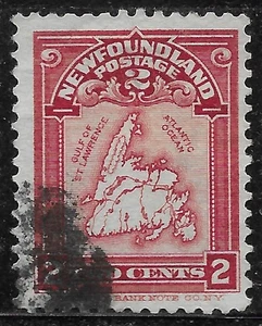 1908 CANADA Newfoundland Sc#86 used MAP of NEWFOUNDLAND - Picture 1 of 1